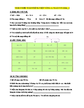 Đề thi Violympic môn Toán lớp 3 vòng 1 - Năm học 2016-2017